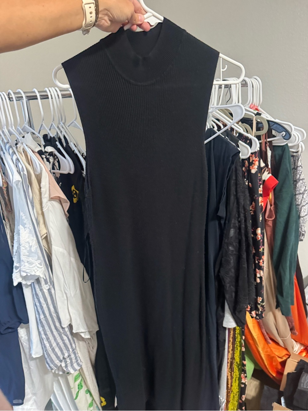 Primark Black Ribbed Sleeveless Maxi Dress